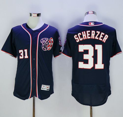 Nationals #31 Max Scherzer Navy Blue Flexbase Authentic Collection Stitched MLB Jersey